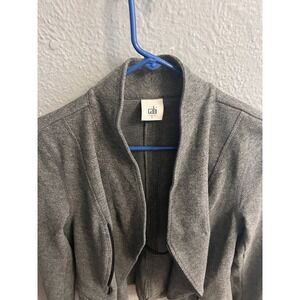 cabi Jacket Womens Size Small Gray V Neck Zip Up Cropped Thin